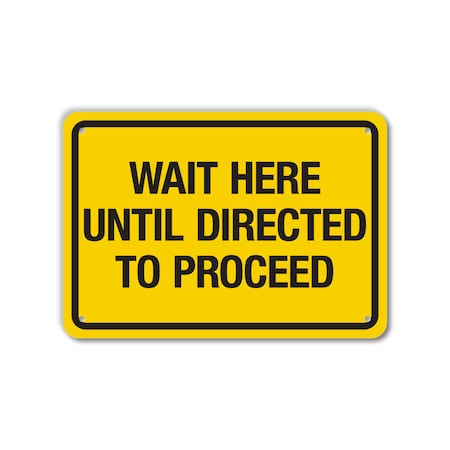 Lyle COVID Decal, Wait Here, 10x7 Reflective LCUV-0033-RD_10x7